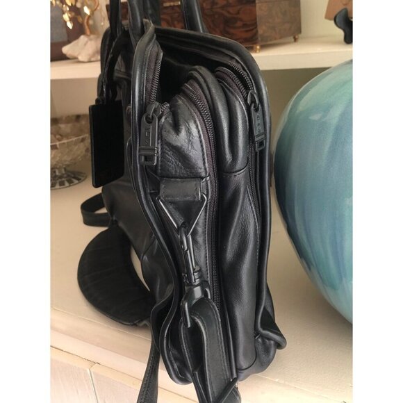 Vintage TUMI 904D3 Black Nappa Leather Laptop Briefcase Messenger Bag Rare - Picture 5 of 12